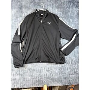 Puma Training Favorite Blaster Track Jacket Mens 2XL Black Logo Mock Neck Zip Up